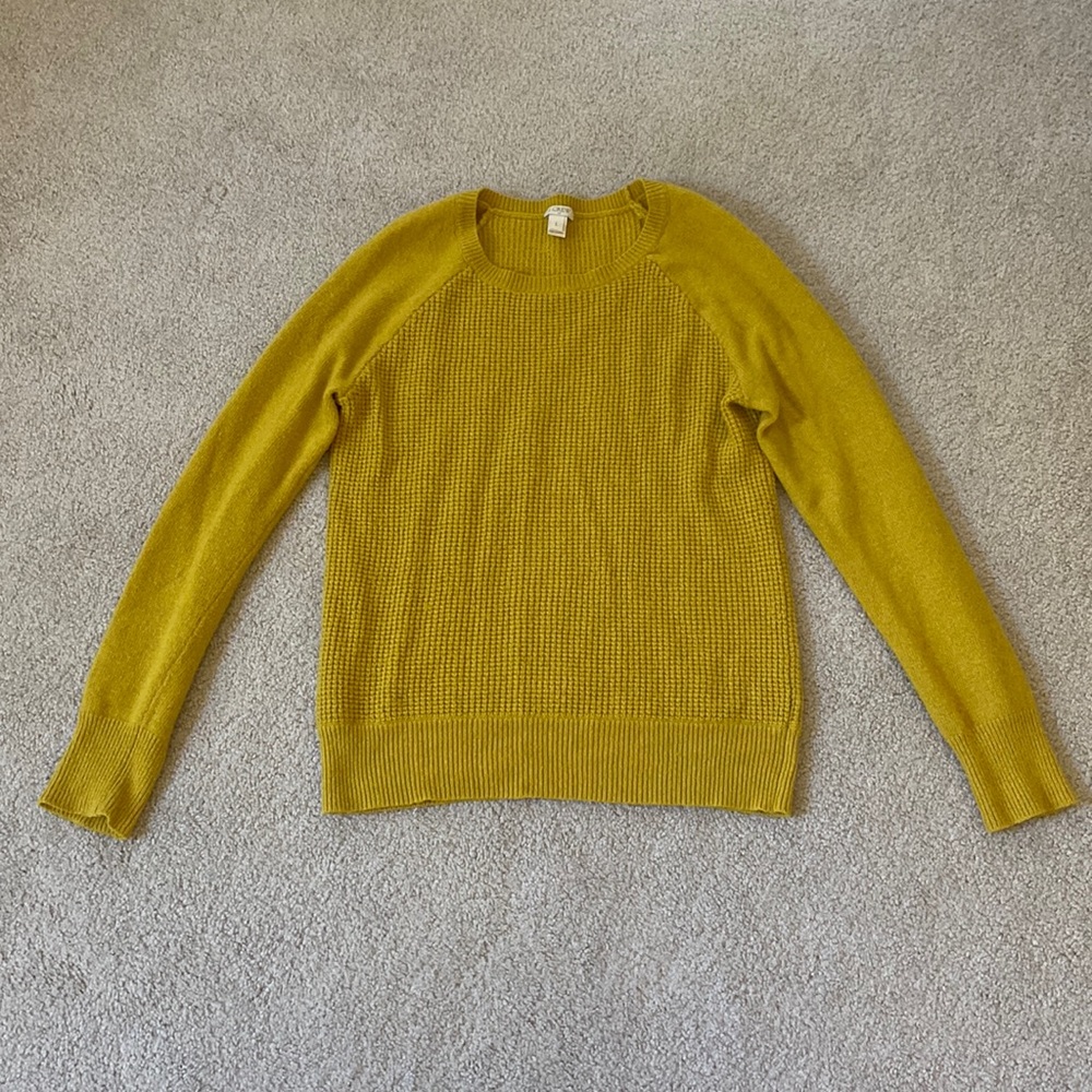 J crew factory sweater size large mustard yellow